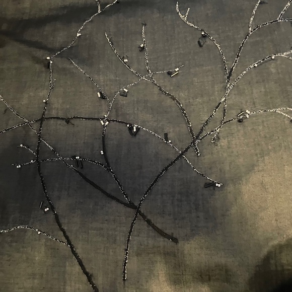 Vintage Dana Buchman Black Beaded Embroidered A-line Maxi Skirt - Picture 9 of 11